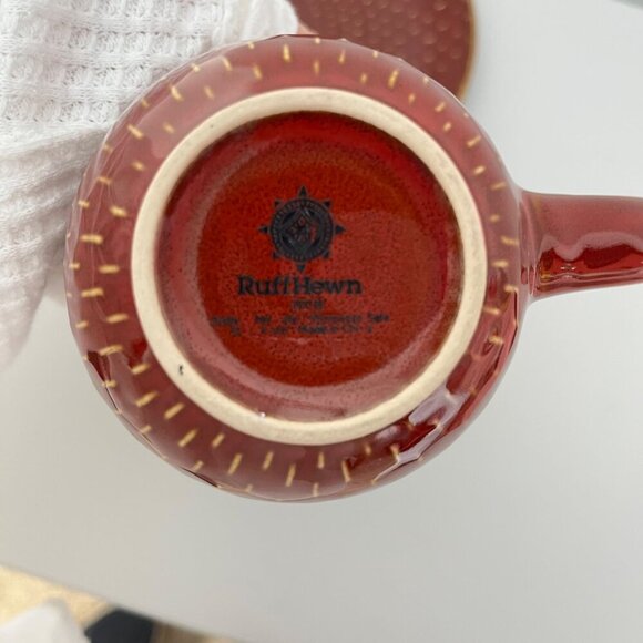 Salad Plate and Mug‎ Stitch Brick Red  by Ruff Hewn - Picture 5 of 5